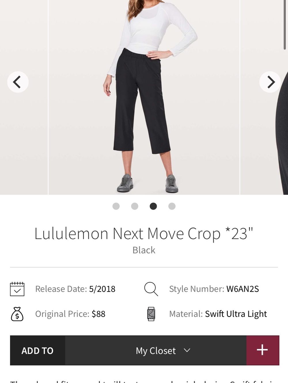 lululemon athletica Cropped Active Capri Pants - Black